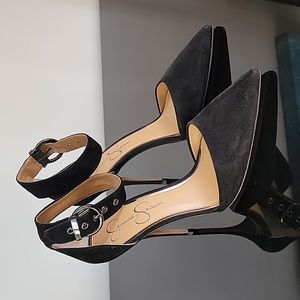 Black Jessica Simpson ankle strap pump size 9.5